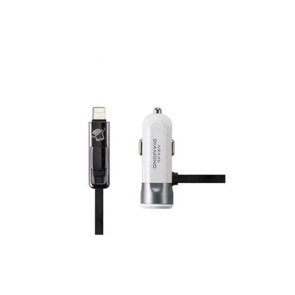 شارژر فندکی دیاموند مدل AD-CC102 به همراه کابل USB به لایتنینگ / micro USB